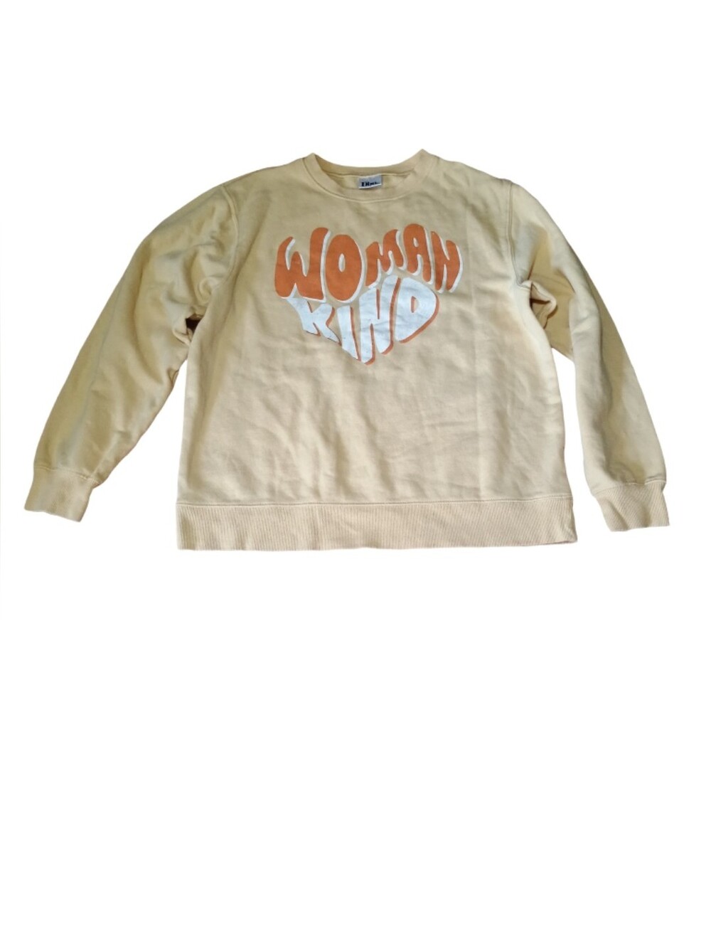 Woman Kind Graphic Crewneck Sweatshirt - Cream/Orange